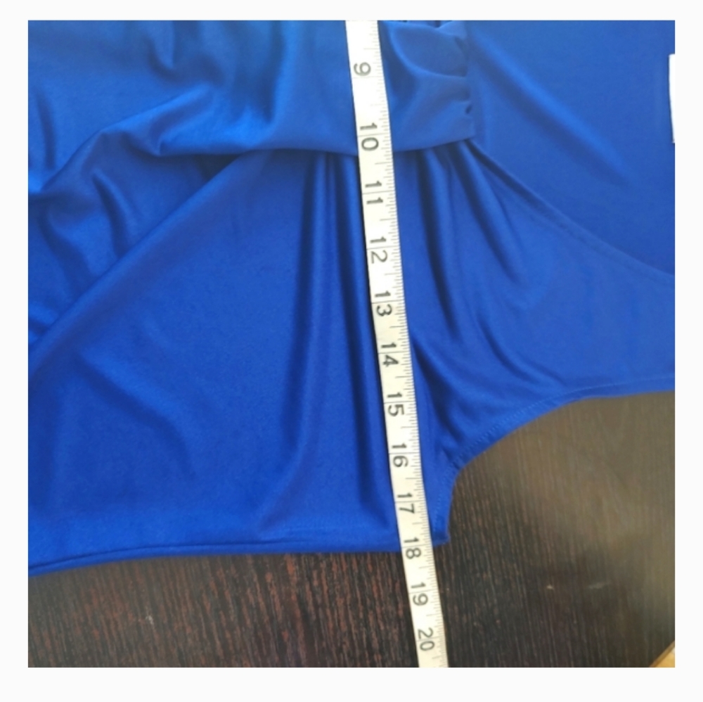 Stretch Sleeveless Blouse. Royal Blue. Medium. - Picture 6 of 9